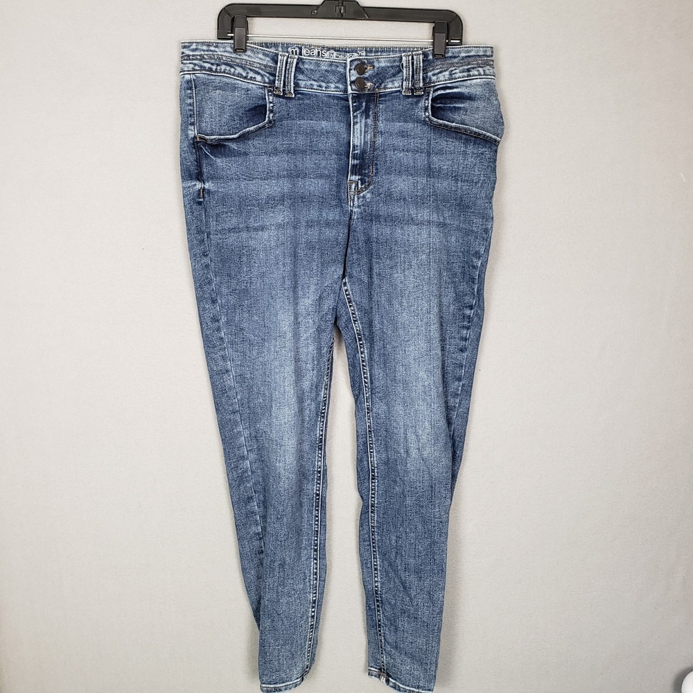 Maurices M Jeans Size 14W Mid-Rise Skinny Jeans Stretchy Denim Dark Wash Classic - Picture 1 of 9